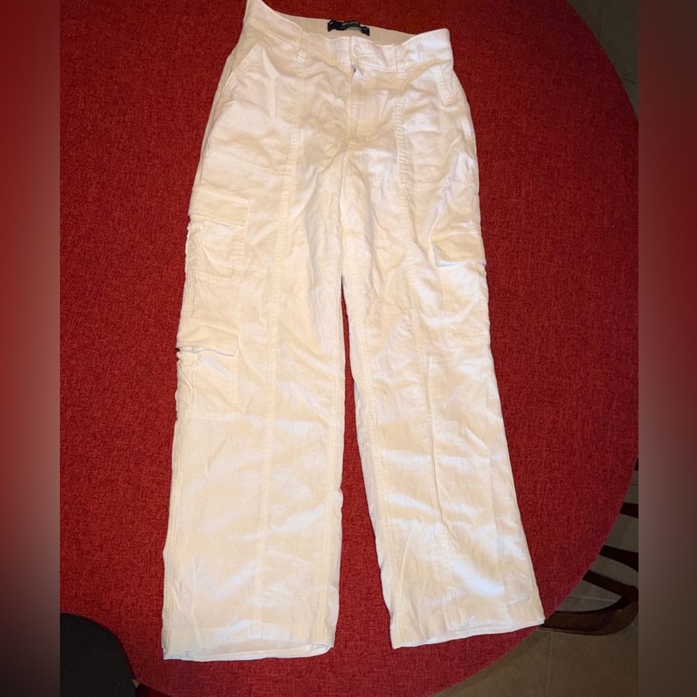 👉🏼LIKE NEW👈🏼 Hollister Ultra High-Rise Linen Blend Baggy Cargo Pants Sz:M
